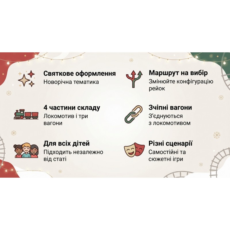 Железная дорога FenFa «Новогодний поезд» 1603B-2A со световыми и звуковыми эффектами