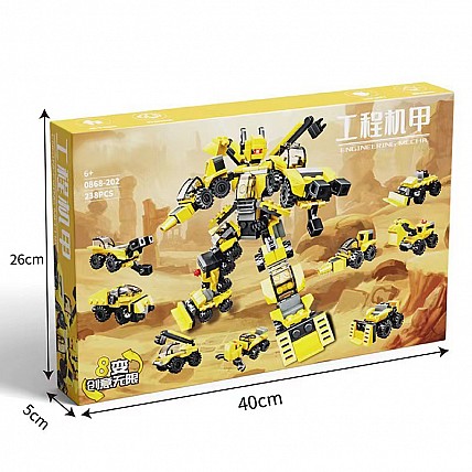 Конструктор Робот-інженер 8 в 1, трансформер, Jiejie 238 дет
