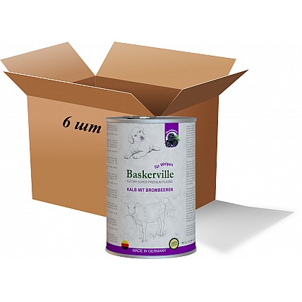 Вологий корм для собак Вaskerville Телятина та ожина для цуценят, 400 г (6 шт. упаковка)