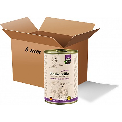 Вологий корм для собак Вaskerville Ягня та смородина для цуценят, 400 г (6 шт. упаковка)