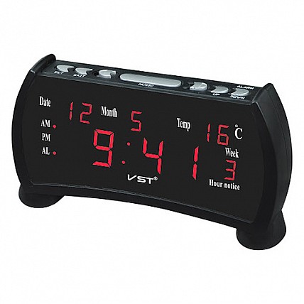 Годинник від мережі VST-761WX-1 червоний, 220V