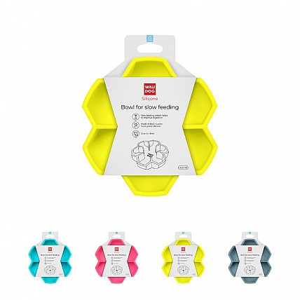 Миска для медленного кормления WAUDOG Silicone, 450 мл, желтый