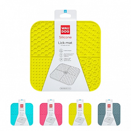 Килимок для лизання WAUDOG Silicone, 190x190x10 мм, жовтий