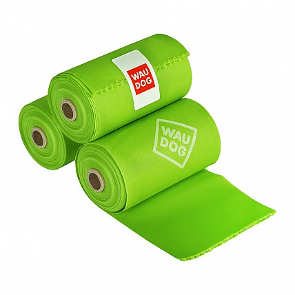 Біорозкладні пакети WAUDOG для прибирання за тваринами, Максі, 22х33 см, упаковка 20 рулонів (300 шт)