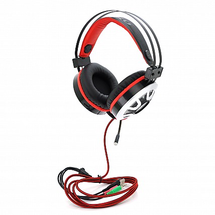 Наушники с микрофоном iKAKU KSC-453 LONGHUN, Black, USB, подсветка, Box, (225*190*110) 0,37кг