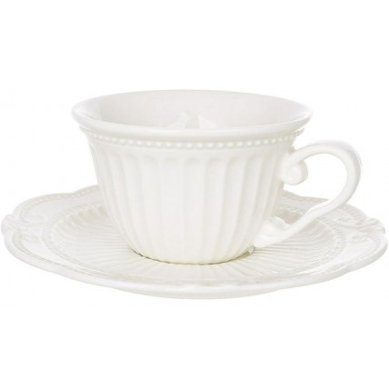 Фарфорова чайна пара "Elegance White" чашка 220мл з блюдцем BD-988-571