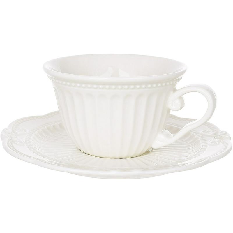 Фарфорова чайна пара "Elegance White" чашка 220мл з блюдцем BD-988-571