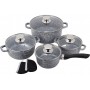 Набор кухонной посуды Ofenbach Snow Marble 10 предметов с двумя прихватками NB-100505
