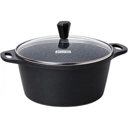 Каструля Kamille Casserole 6.3л зі скляною кришкою KM-4402