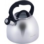 Чайник Kamille Whistling Kettle 2.7л з нержавіючої сталі зі свистком і скляною кришкою (чорна ручка) KM-1089
