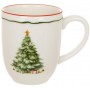 Набір 2 фарфорових кружки "Evergreen Christmas" 400мл з червоною каймою BD-K370