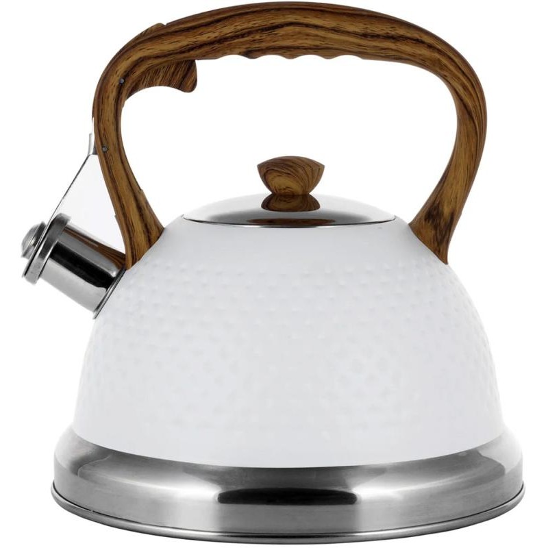 Чайник Kamille Whistling Kettle White 2.7л з нержавіючої сталі зі свистком KM-1098-WH