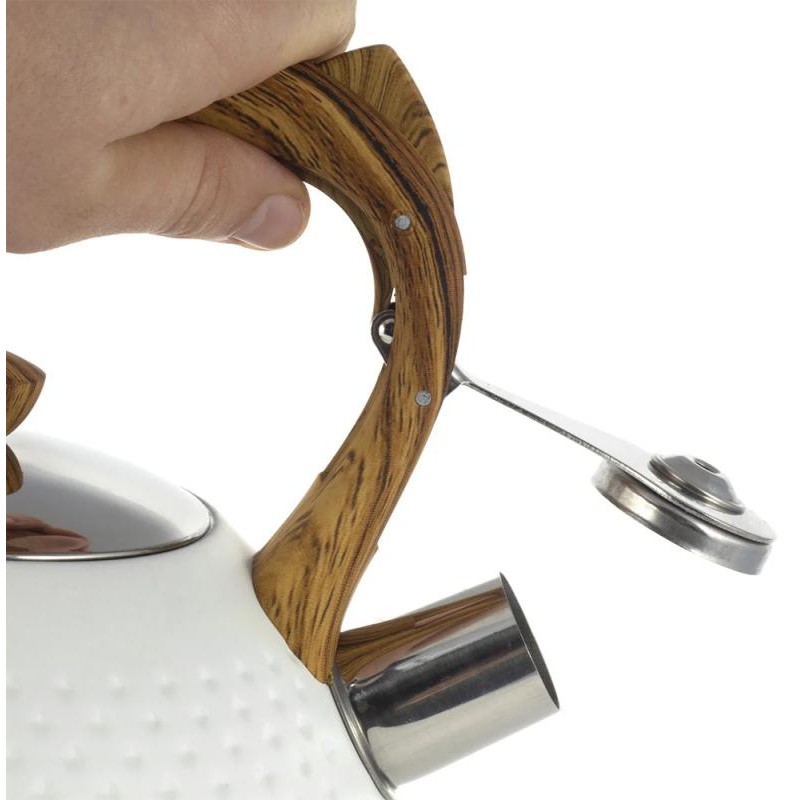 Чайник Kamille Whistling Kettle White 2.7л з нержавіючої сталі зі свистком KM-1098-WH