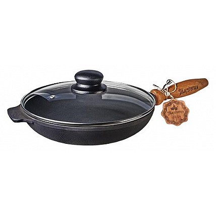 Сковорода чугунная "Наша Майстерня" Ø26см со стеклянной крышкой ST-T303C3