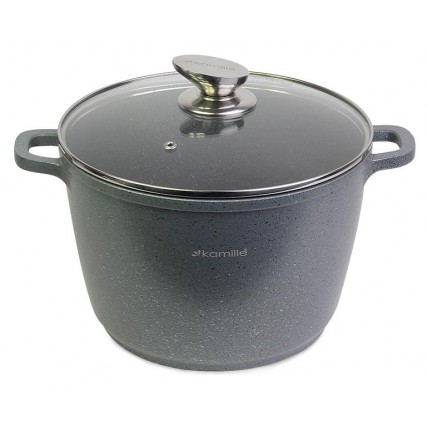Кастрюля Kamille Landes Grey 6.2л с литыми алюминиевыми ручками KM-4427