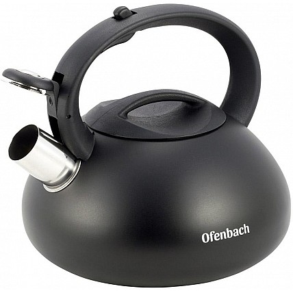 Чайник Ofenbach Happy Kettle 2.5л из нержавеющей стали со свистком, черный матовый NB-100302