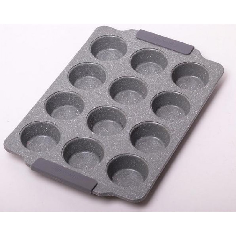 Форма для выпечки кексов Kamille Marble 38х26см, 12 ячеек KM-6039
