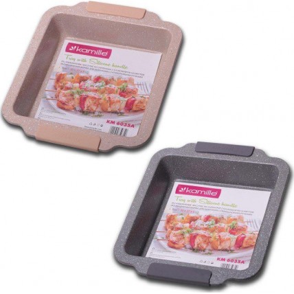 Форма для выпечки Kamille Marble 30.3х26.7х6см с силиконовыми ручками KM-6035А