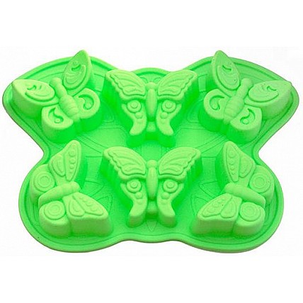 Форма для выпечки Fissman Бабочки силиконовая 32.5х23см, 6 ячеек FN-BW-6660