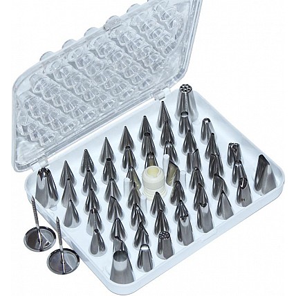 Набор кондитерских насадок Dynasty 52 насадки, 2 гвоздя, переходник в боксе GA-18006