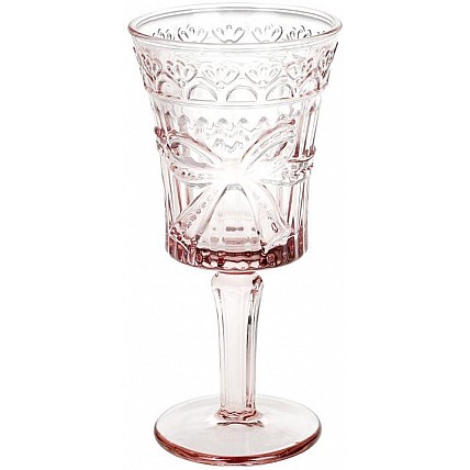 Набор 6 бокалов для вина "Бант" 260мл, розовое стекло BD-581-013