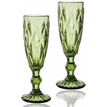 Набор 6 бокалов для шампанского Elodia Грани 200мл, изумрудное стекло ST-9454-GR