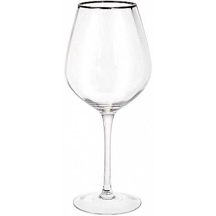 Набор 4 фужера Monica бокалы для вина 570мл, стекло с серебряным кантом BD-579-218