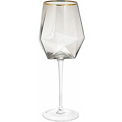 Набор 4 фужера Clio бокалы для вина 670мл, дымчатое стекло с золотым кантом BD-579-221