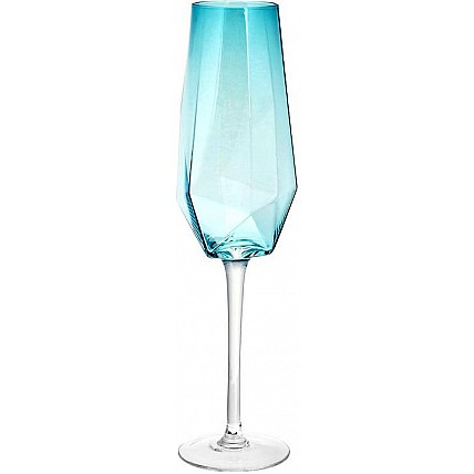 Набор 4 фужера Monaco бокалы для шампанского 370мл, стекло голубой лед BD-579-227
