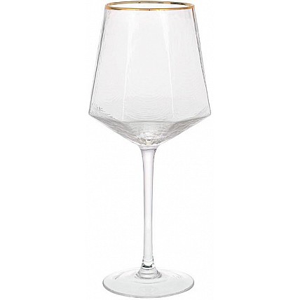 Набор 4 фужера Monaco Ice бокалы для вина 570мл, стекло с золотым кантом BD-579-234