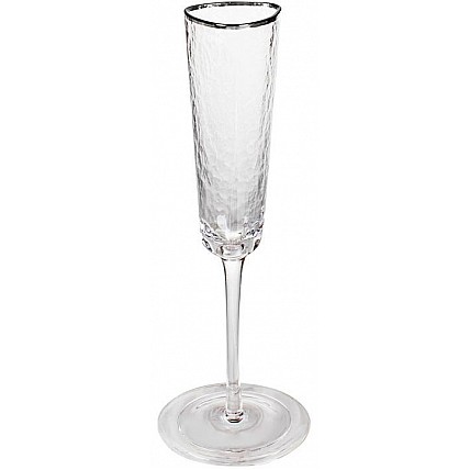 Набор 4 фужера Monaco Ice бокалы для шампанского 165мл, стекло с серебряным кантом BD-579-125