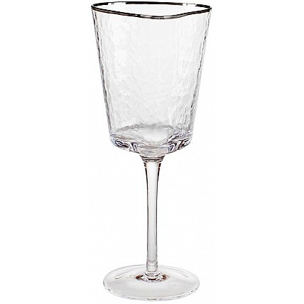 Набор 4 фужера Monaco Ice бокалы для вина 400мл, стекло с серебряным кантом BD-579-127