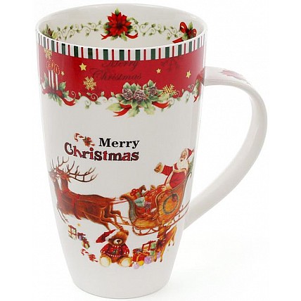 Кружка фарфоровая "С рождеством" 600мл в подарочной коробке BD-498-212