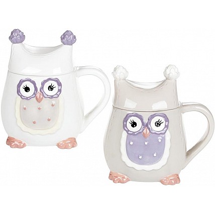 Кружка "Owl Family" 400мл с керамической крышкой BD-834-834