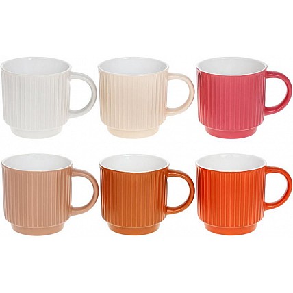 Набор 6 керамических кружек "Аликанте" 340мл, оттенки коричневого BD-344-187