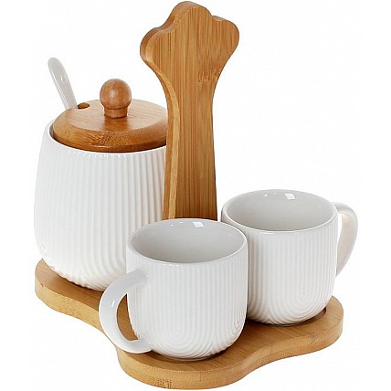 Кофейный набор Nouvelle Home Viola 2 чашки 90мл и сахарница 350мл на подставке BD-289-403