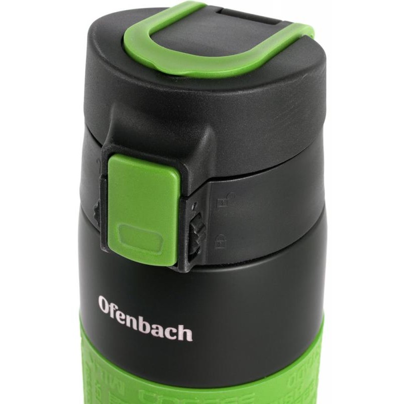 Термос-бутылка Ofenbach Elegance 480мл с силиконовой зеленой вставкой NB-101300G