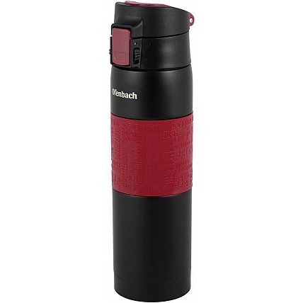 Термос-бутылка Ofenbach Elegance 480мл с силиконовой красной вставкой NB-101300R