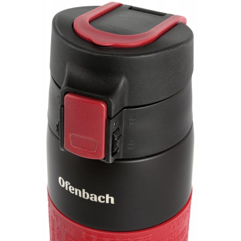 Термос-бутылка Ofenbach Elegance 480мл с силиконовой красной вставкой NB-101300R