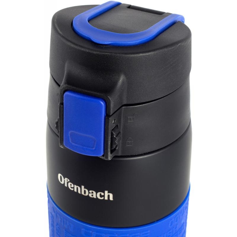 Термос-бутылка Ofenbach Elegance 480мл с силиконовой синей вставкой NB-101300B