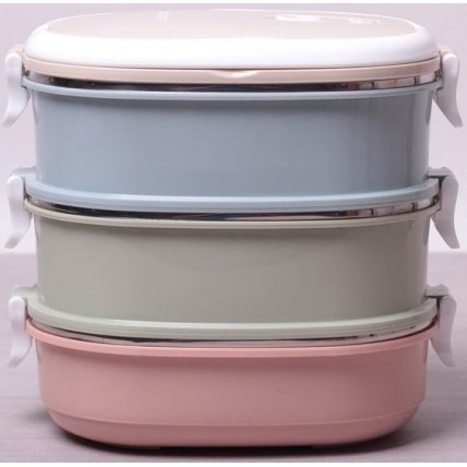 Ланч-бокс Kamille Food Box 3 емкости по 700мл, 20х14.5х18.5см KM-2126