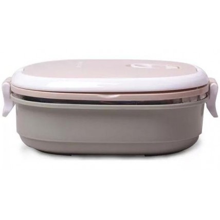 Ланч-бокс Kamille Food Box 700мл, 20х14.5х7.5см, бежевый с оливковым KM-2124