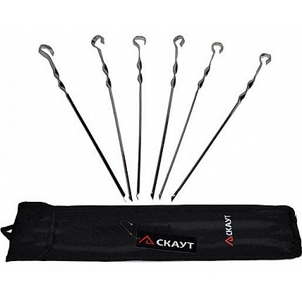 Набор шампуров Kamille "Скаут" 6 штук 60см в чехле KM-0713A