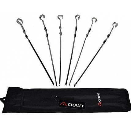 Набор шампуров Kamille "Скаут" 6 штук 45см в чехле KM-0711A