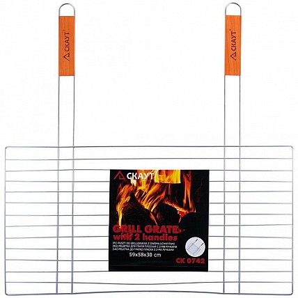 Решетка для барбекю Kamille "Скаут" 58х30см с двумя ручками KM-0742