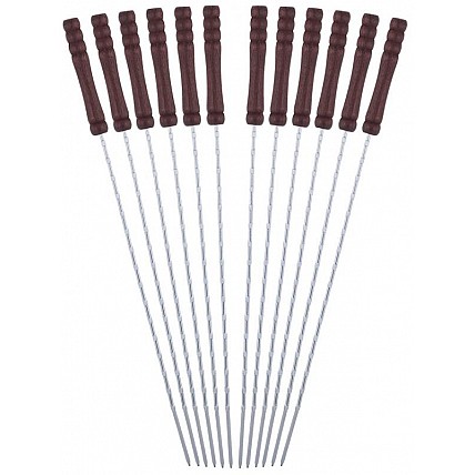 Набор 12 шампуров Kamille "Скаут" 38см с деревянной ручкой KM-0744