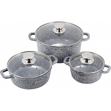 Набор кухонной посуды Ofenbach Snow Marble 8 предметов с двумя прихватками NB-100506