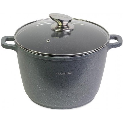 Кастрюля Kamille Landes Grey 10л с литыми алюминиевыми ручками KM-4428