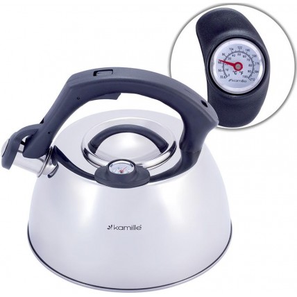 Чайник Kamille Whistling Kettle Thermo 3л из нержавеющей стали со свистком и термометром KM-1077