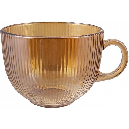 Набор 3 чайные чашки Amber 350мл, стекло цвета амбер BD-992-231